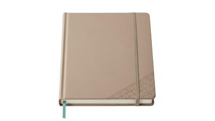 Isolated Hardcover notebook with elastic closure and ribbon bookmark with no background