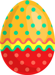 Colorful polka dot Easter egg celebrating spring holiday