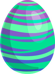 Obraz premium Colorful striped Easter egg celebrating spring concepts