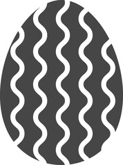 Easter egg icon with wavy stripes pattern