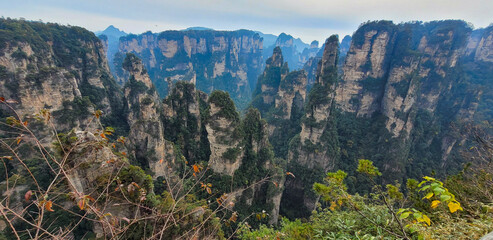 Rock arche inthe Tianzi Mountains (Avatars Mountains) in Zhangjiajie National Forest Park in Hunan, China.