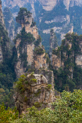 Rock arche inthe Tianzi Mountains (Avatars Mountains) in Zhangjiajie National Forest Park in Hunan, China.