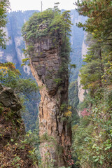 Rock arche inthe Tianzi Mountains (Avatars Mountains) in Zhangjiajie National Forest Park in Hunan, China.