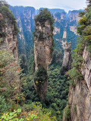 Rock arche inthe Tianzi Mountains (Avatars Mountains) in Zhangjiajie National Forest Park in Hunan, China.