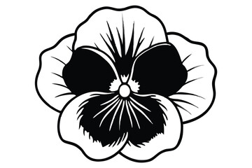Fototapeta premium pansy silhouette line art vector illustration