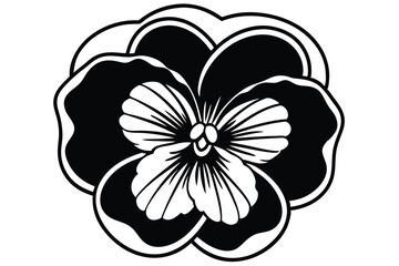 Obraz premium pansy silhouette line art vector illustration