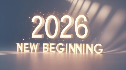 Shining 2026 New Beginning with Sparkling Lights