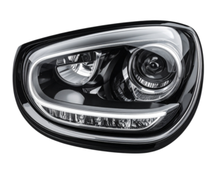 Modern Car Headlight Front View, Isolated PNG (3)