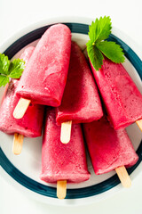 Fresh Homemade Raspberry Popsicle