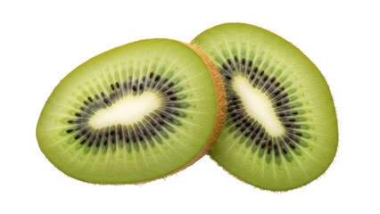 Fototapeta premium Isolated Two Slices of Kiwi Fruit, Healthy Eating Concept, Delicious, Vitamin Rich, Tasty