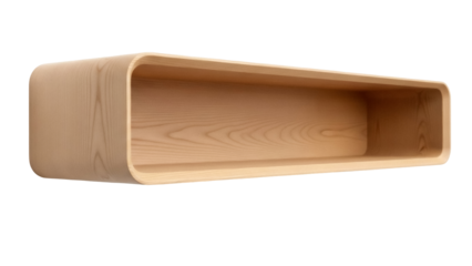 Isolated Modern Wood Floating Shelf for Stylish Home Decor and Storage in a Minimalist Style