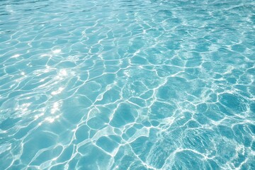 Fototapeta premium Turquoise Water Surface:Capturing the beauty of the shimmering, transparent surface of pristine water, reflecting sunlight with a tranquil, clean feel.