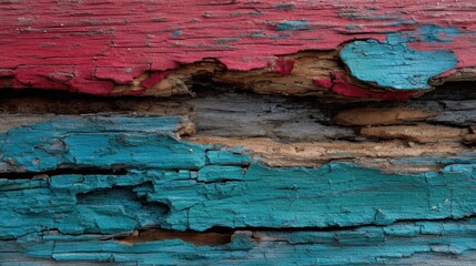 Obraz premium Distressed wood with peeling paint textured background