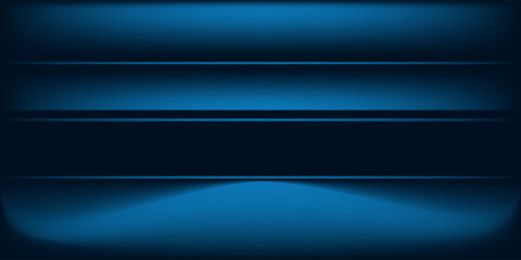 Blue navy studio room background. Blue background with light effects. Empty dark room