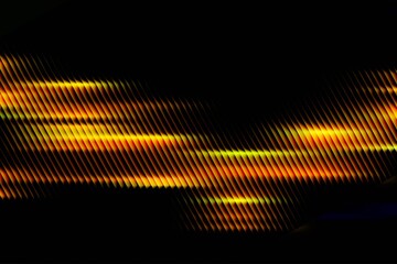 Abstract dark background with flowing golden light waves and glowing motion blur effect, cinematic futuristic design for technology branding, posters, music visuals 