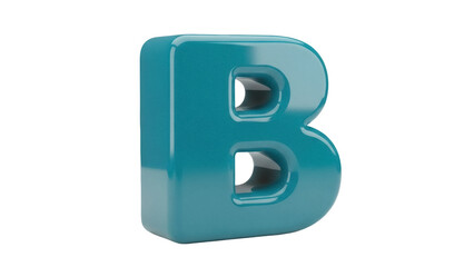 Obraz premium Isolated glossy letter B, shiny capital, stylish type character, alphabet typographic symbol