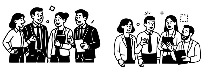 Fototapeta premium Vector art of business professionals networking together