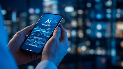 Artificial Intelligence Assistant Application on Mobile Phone Screen