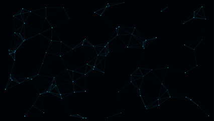 Abstract Digital Technology Connectivity Background with Glowing Blue Data Nodes and Futuristic Cyber Network Mesh © kazizisan