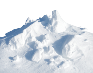 Smooth Curved Snow Drift with Wind-Sculpted Form, Isolated PNG