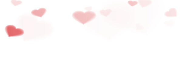 Beautiful background of hearts for mother's day, birthday, valentine's day. Romantic design element about love, blurred hearts on transparent background, vector, png.