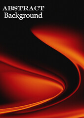 Abstract Red and Orange Light Wave Background with Smooth Curves and Dramatic Glow