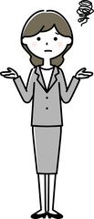 困っているスーツの女性