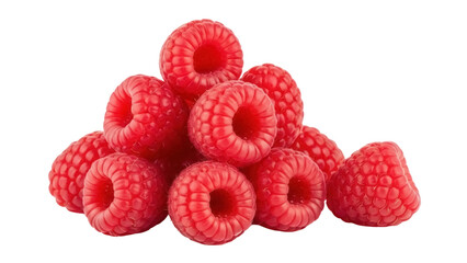 Isolated heap of fresh, flavorful raspberries, a healthy raw fruit for a balanced diet