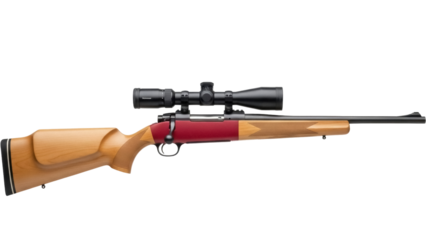 Isolated hunting rifle with scope for hunting games and shooting sports or self defense