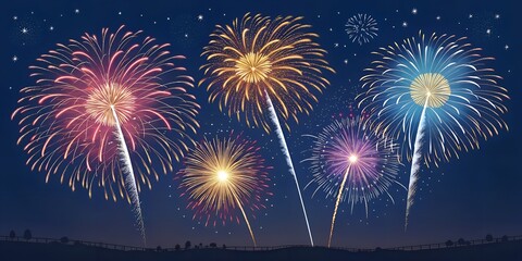 fireworks in the night sky