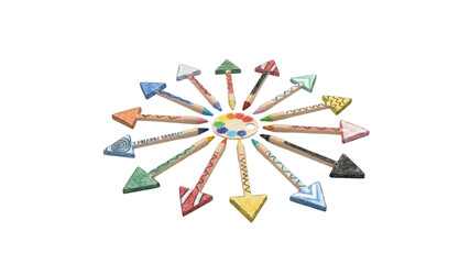 Color Pencils with Paint Palette