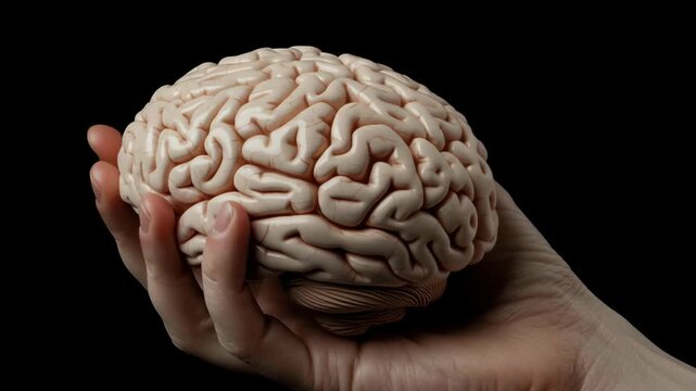 Understanding the human brain structure in a hand display for learning purposes
