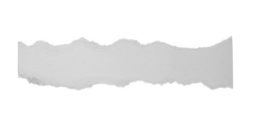 Ripped white paper strip presenting a blank space for notes, messages, or text transparent background a with
