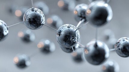 Molecular structure scientific abstract metallic spheres