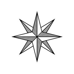 Fototapeta premium Wind rose, compass and world directions, vector illustration