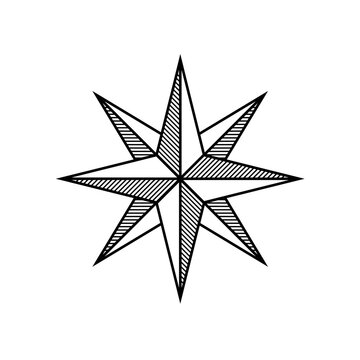 Wind rose, compass and world directions, vector illustration