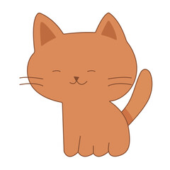 Cute cat cartoon icon vector illustration graphic