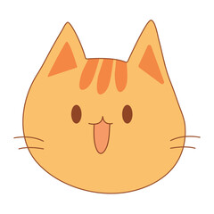 Cute cat face cartoon vector illustration graphic