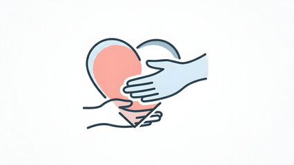 Hands Holding Heart Illustration Symbol.