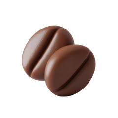 a pair of coffee bean 3d style on tansparent background