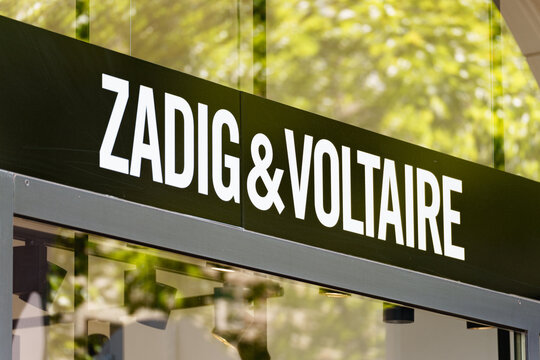 Zadig and Voltaire logo on the exterior of boutique storefront
