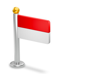 Monaco national flag on a desk display pole