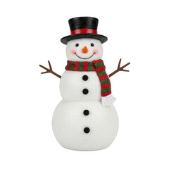 Snowman figurine with carrot nose and scarf