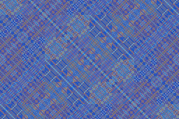 Blue and brown diagonal pixel mosaic abstract background
