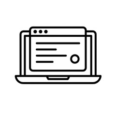 Fototapeta premium Laptop with webpage layout displaying digital content and interface 