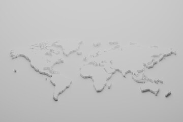 Minimal world map silhouette on gray background