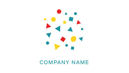Obraz premium Colorful Geometric Shapes Company Logo Design.