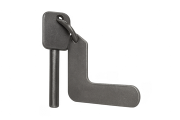 Metal key and blank tag on keyring