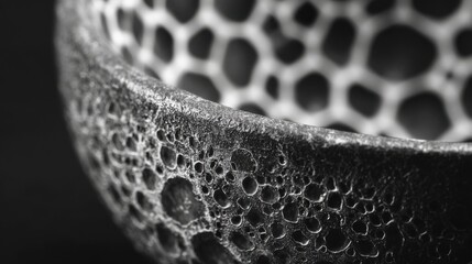 Textured abstract macro detail of dark surface