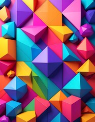 Obraz premium Colorful abstract artwork of geometric shapes in vibrant hues